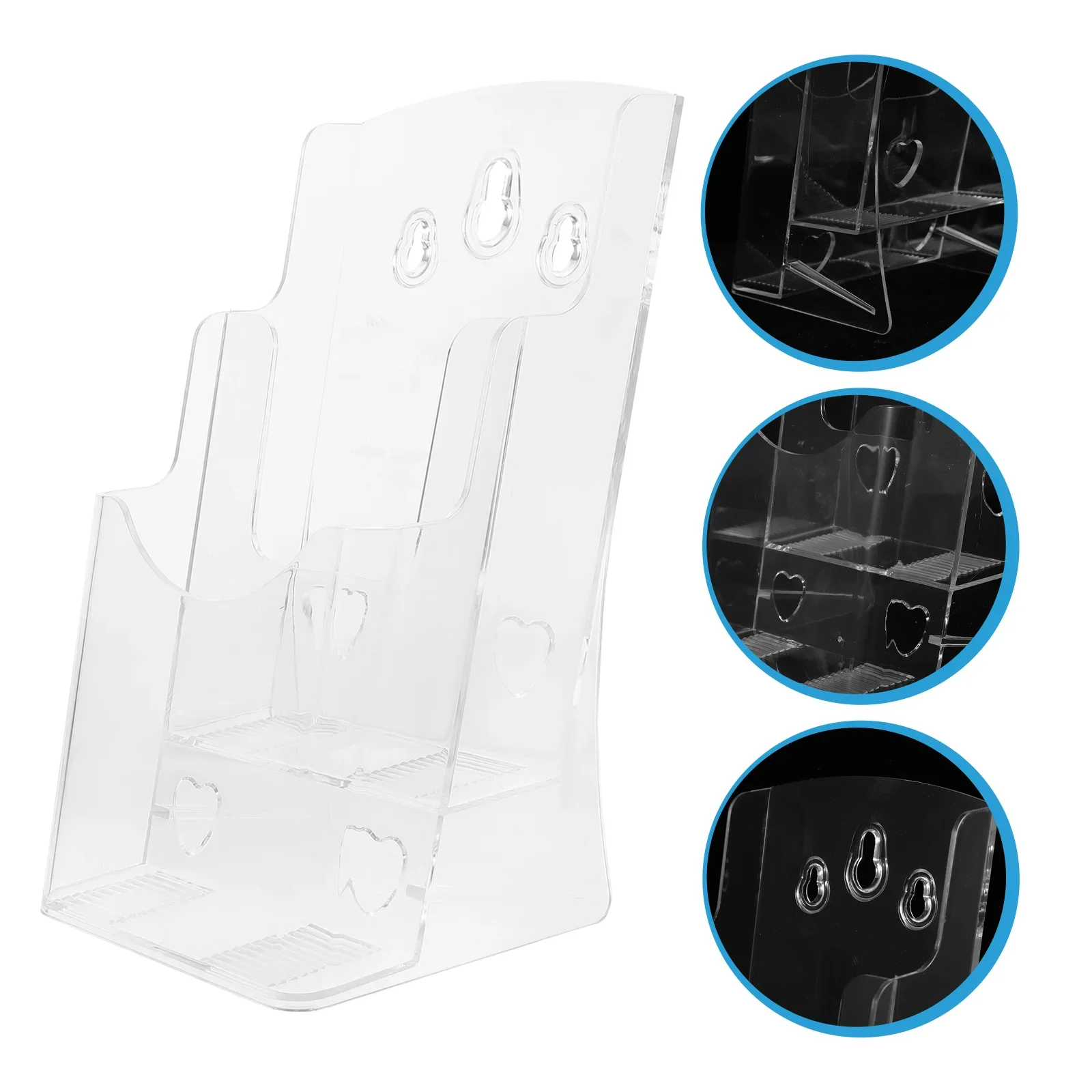 Acrylic Wall Mounted Document Stand File Rack Folder ganizer Storage Shelf Brochure Holder Flyer Display Pamphlet Stand