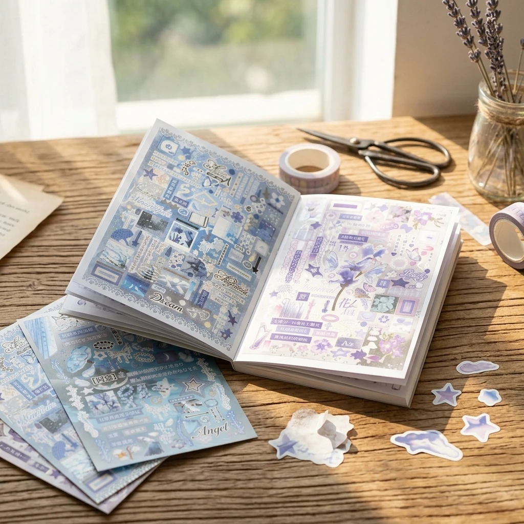Matte Paper Dreamcore Sticker Book With Precision Cut Designs, Korean Style Journal Collage-Supplies For Scrapbooking