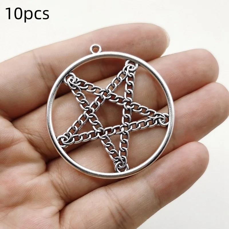 10pcs Zinc Alloy Circular Pentagram Charms Pendants Designer Charms Fit Jewelry Making DIY Jewelry Findings image 4