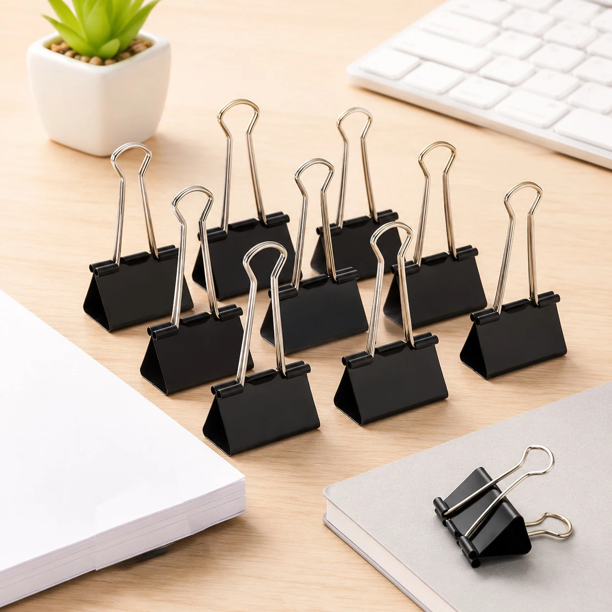 10PCS Black Metal Paper Clip 25/32mm Long Tail Clips Suitable for Document File Paper Sorting Home Office School Stationerys ZYF