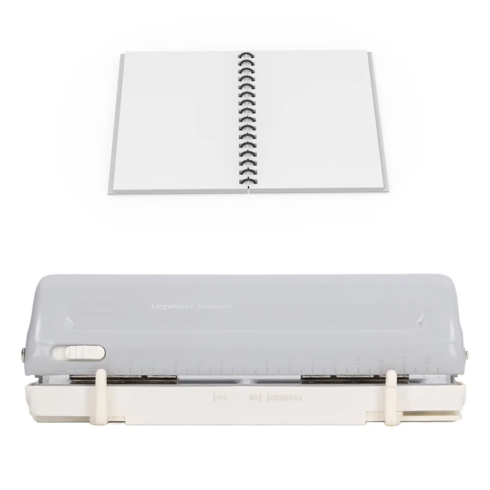 ABS 6 Hole Paper Punch Adjustable Center Spacing 5.5mm Hole Diameter Adjustable Paper Puncher Practical Solid Hole Puncher