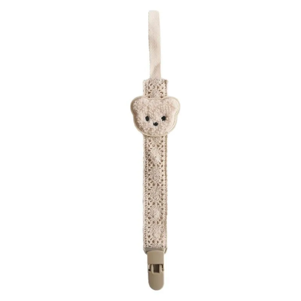 Cartoon Cute Bear Pacifier Chain Hanging Portable Fabric Rope Dummy Nipple Clip Plastic Soother Accessory
