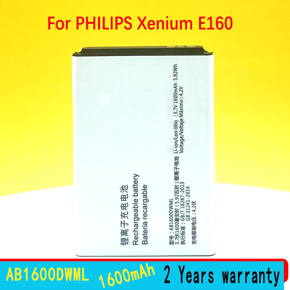 Wisecoco NEW 1600mAh AB1600DWML AB1600CWMT Battery For PHILIPS Xenium E160 Smartphone With Tracking Number Fast Delivery