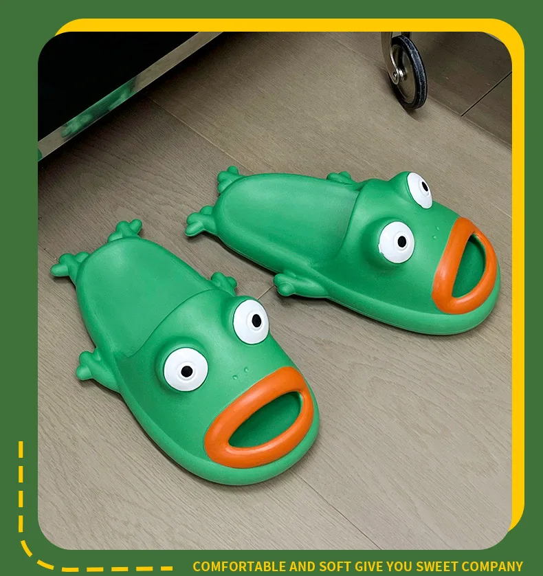 Frog home Slippers Cloud Summer Beach Soft Sandal Slides Kawaii Floor men Platform Flip Flops Non Slip Woman Female Sneaker