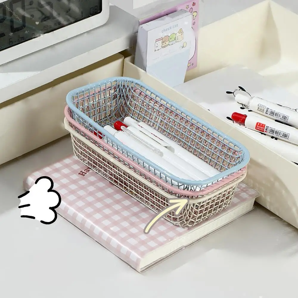 

Держатель для сортировки макияжа, металлическая корзина для хранения, чехол для фотокарточек, настольный органайзер для мелочей, коробка для канцелярских принадлежностей, стильные канцелярские принадлежности