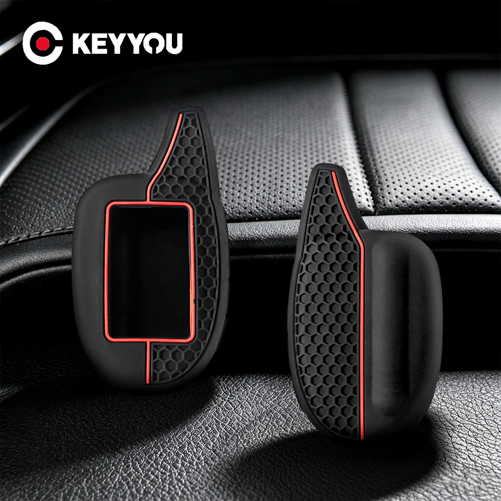 KEYYOU New Fashion Silicone Key Case for Scher-khan Magicar 7/8/9/10/11/12 101 LCD Two Way Car Alarm System LCD Key Cov