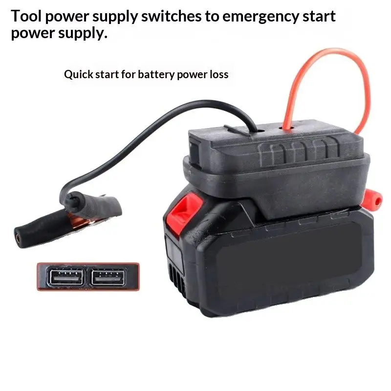 1Pcs Emergency Start-up Lighting Car Battery Starting Booster For 21V Batteries Car Igniter Starter Adapter With/No Dual USB