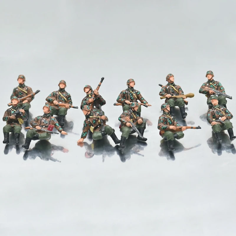 

Масштаб 1:72, пластиковые фигурки немецких солдат в камуфляже, 12 штук, подходят для сцен с танками, коллекционные декоративные подарки для демонстрации
