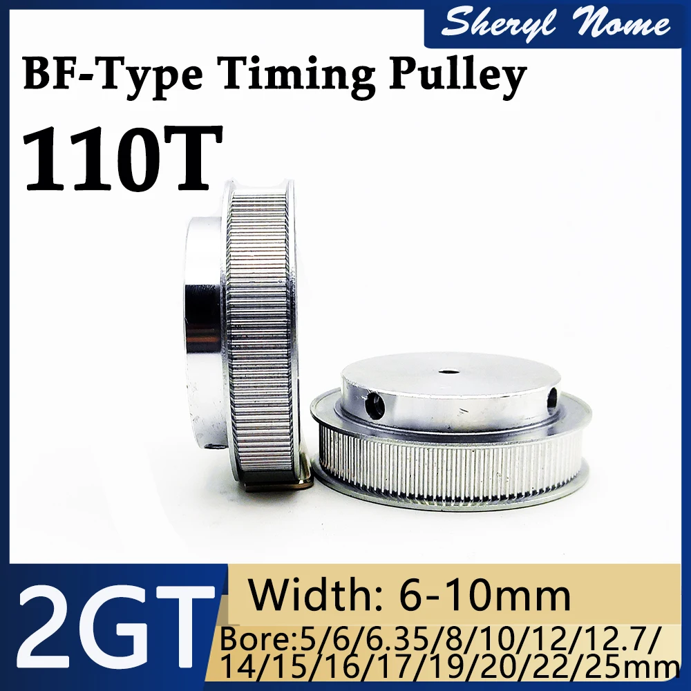 2GT110 toothed synchronous belt width 6/10mm BF inner diameter 5 6 810 12 14 15 16 17 18 19 20 25mm synchronous belt wheel