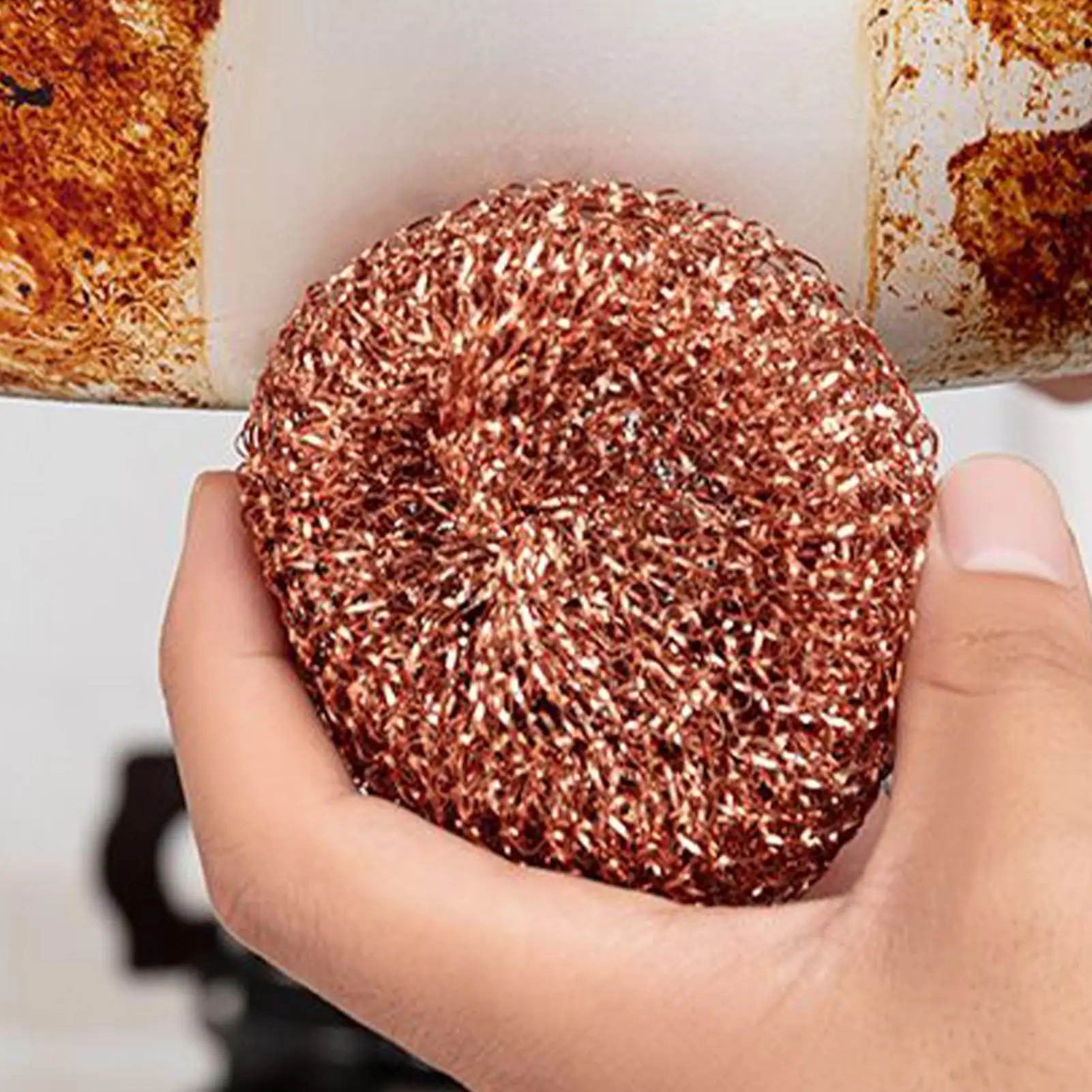2 peças de fio de cobre pote purificadores suprimentos de limpeza esponja de lavar louça escova de limpeza de prato cozinha esfrega almofadas
