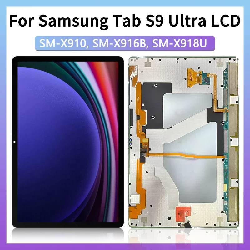 

14,6-дюймовый AMOLED 120 Гц для Samsung Tab S9 Ultra X910, ЖК-дисплей, дигитайзер сенсорного экрана в сборе, SM-X916B, SM-X918U, дисплей