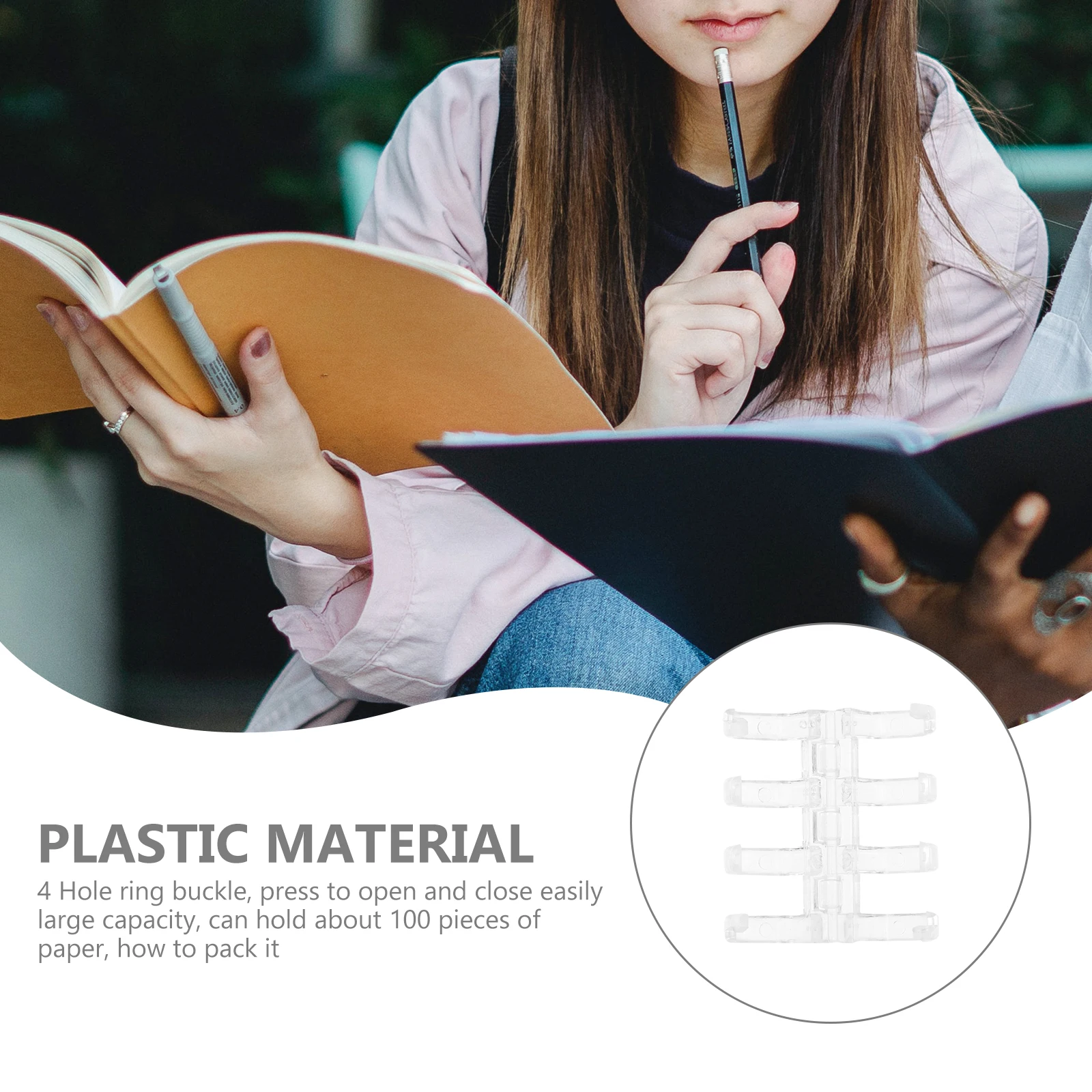 

10pcs Plastic Segmented 4 Hole File Ring Clips Book Blinder For Office Stationery Supplies Loose Leaf Binder