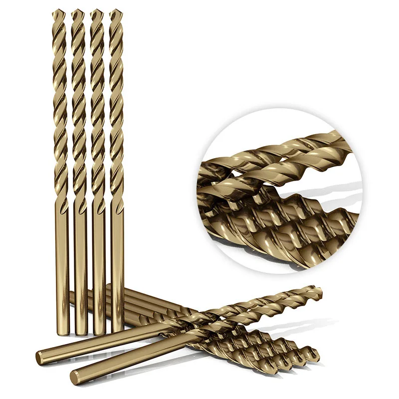 Broca helicoidal de cobalto M35, herramienta de abridor de agujeros de 200-10mm, 2,5mm de largo extendido, para madera y Metal de acero inoxidable, 1 unidad