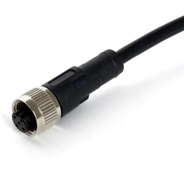 M12 Extension Cable 5Pin Female A-Coding Straight Connector Shielded Cable with CNC Screw - 1M AWG22