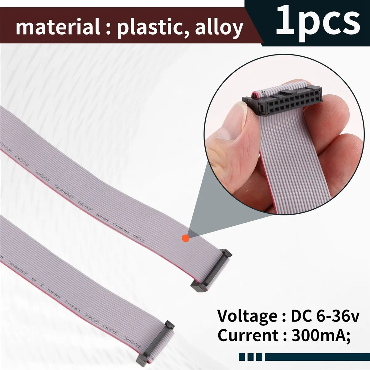 DT17 2pcs 2.54mm Pitch 20 Pin F/F IDC Flat Ribbon Cable Connector Gray