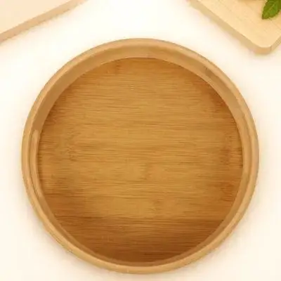 

1Pcs Bamboo Storage Tray Lightweight Home Snack Fruit Dessert Serving Tray Portable Practical Design Bamboo Tableware