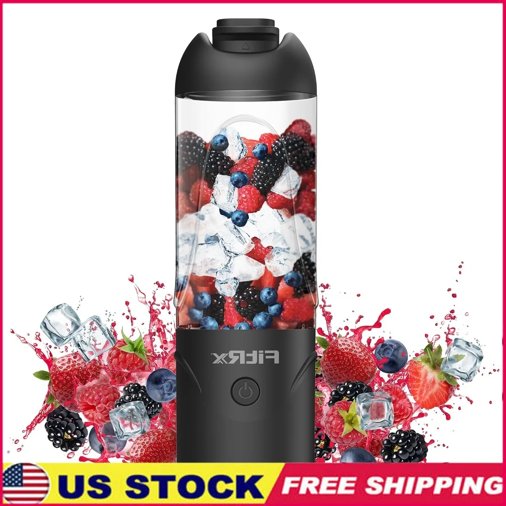 

Portable Electric Blender Bottle USB Rechargeable Smoothie Maker with Six Stainless Steel Blades Travel Lid 18oz Shakes Drinks