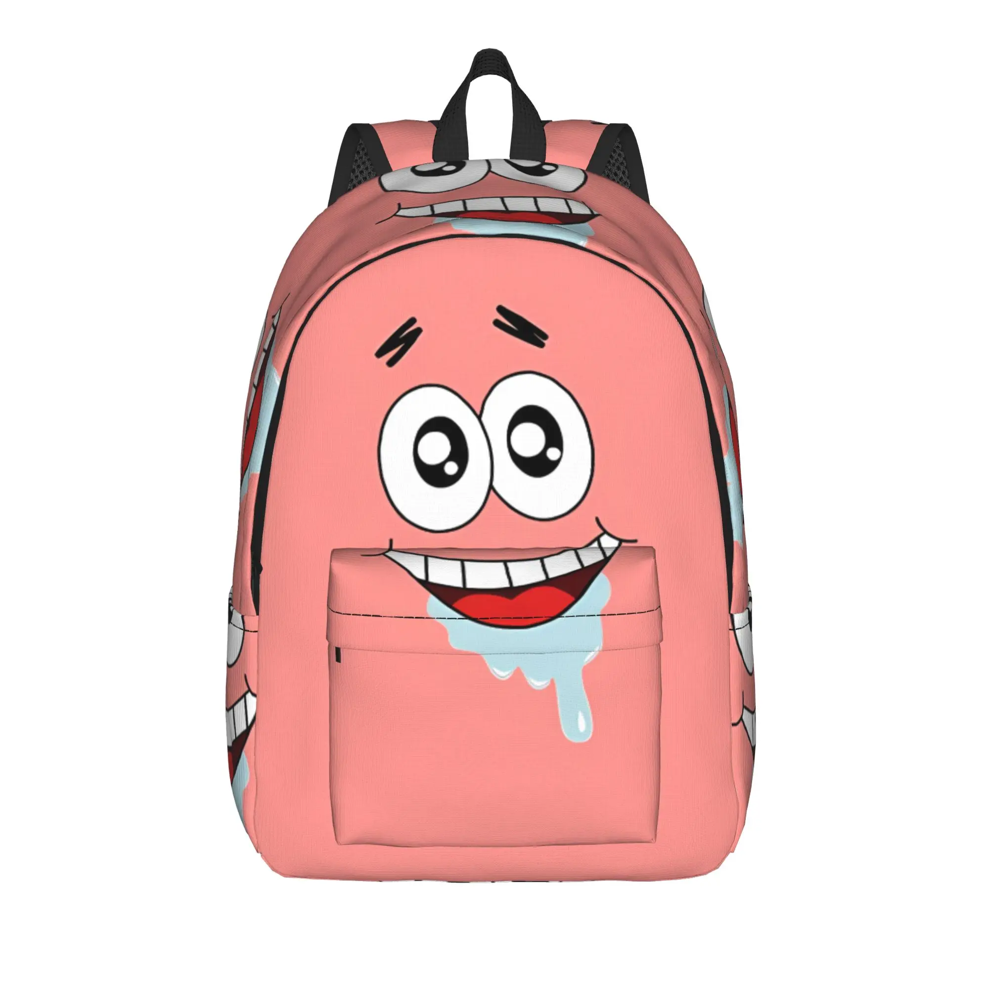 S-SpongeBobed Pink Gradient Patrick Face Backpack  Kawaii Backpacks Women Men College Pattern High School Bags Design Rucksack