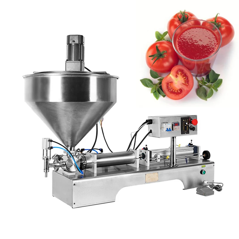 

Manufacture Price Horizontal Semi Automatic Pneumatic Paste Chili Sauce Filling Machine Oil Liquid Jam Mixing Filling Machines