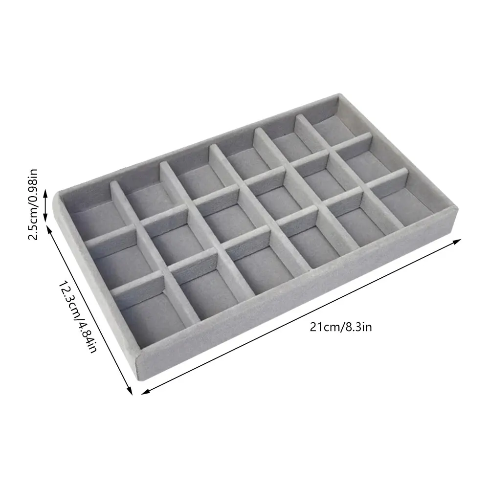 Velvet Jewelry Display Tray Case Hot Sale Stackable Exquisite Jewellery Storage Holder Boxes Portable Ring Earring Organizer Box