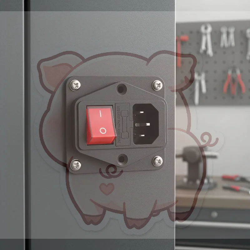IEC320 C14 3 Pin AC Power Socket 10A 250V with Red LED Rocker Switch for Server Rack Power Installation