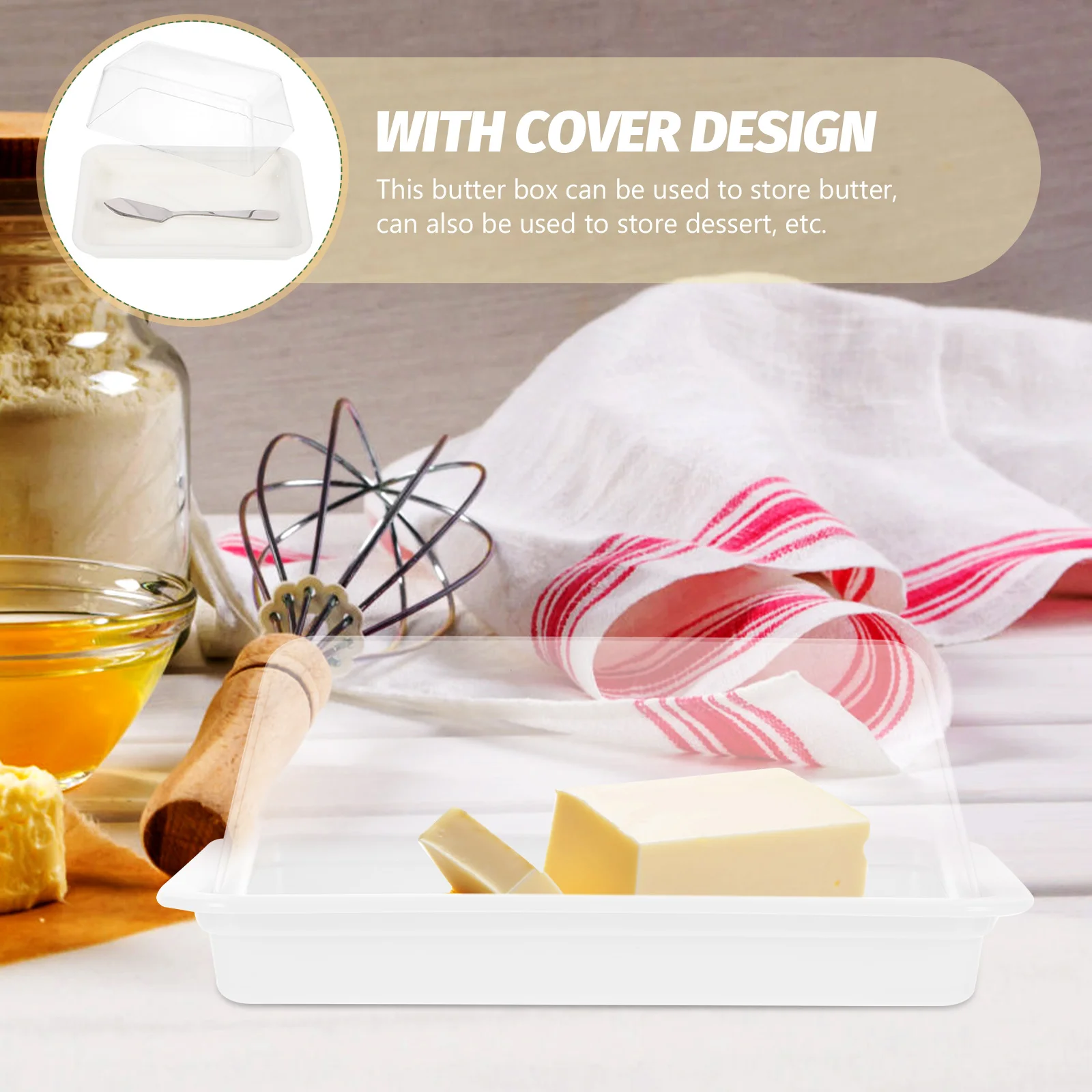 

Plastic Butter Storage Box With Lid Airtight Kitchen Gadget For Fresh Cheese Dessert Butter Container Cheese Serving Plate