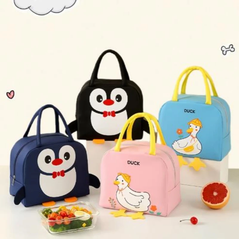 Cute cartoon hands improve appearance, large-capacity children’s lunch bag, aluminum foil thermal insulation storage bag