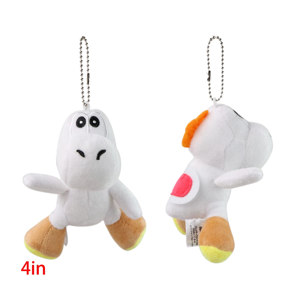 Yoshi Plüsch-Schlüsselanhänger Mehrfarbiger Niedlicher Dinosaurier Weicher Plüsch-Anhänger Mini-Rucksack-Taschenanhänger Pilz-Cartoon-Schlüsselring Liebevolles Geschenk