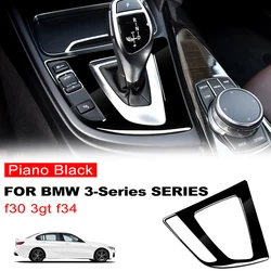 For BMW 3 Series f30 3gt f34 2013-2017 Piano Black Gear Shift Panel Trim Cover Car Interior Retrofitting Accessories Sticker