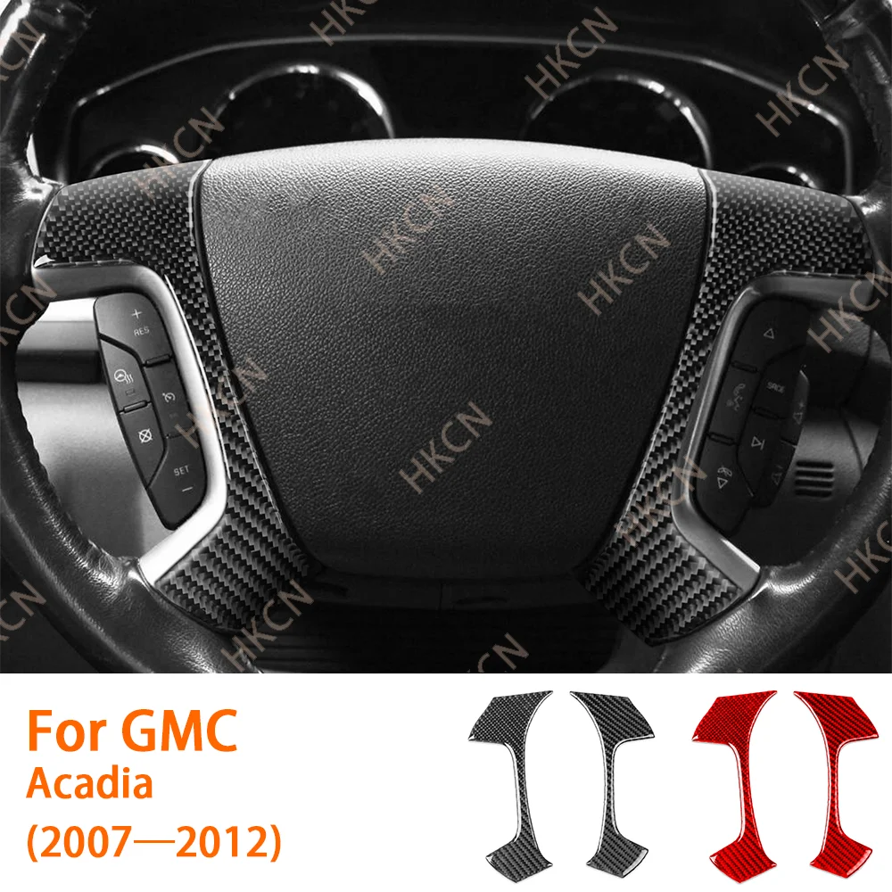 

For GMC Acadia 2007—2012 Carbon Fiber Steering Wheel Panel Decals Car Accessories Interior Cover Trim Sticker Modification