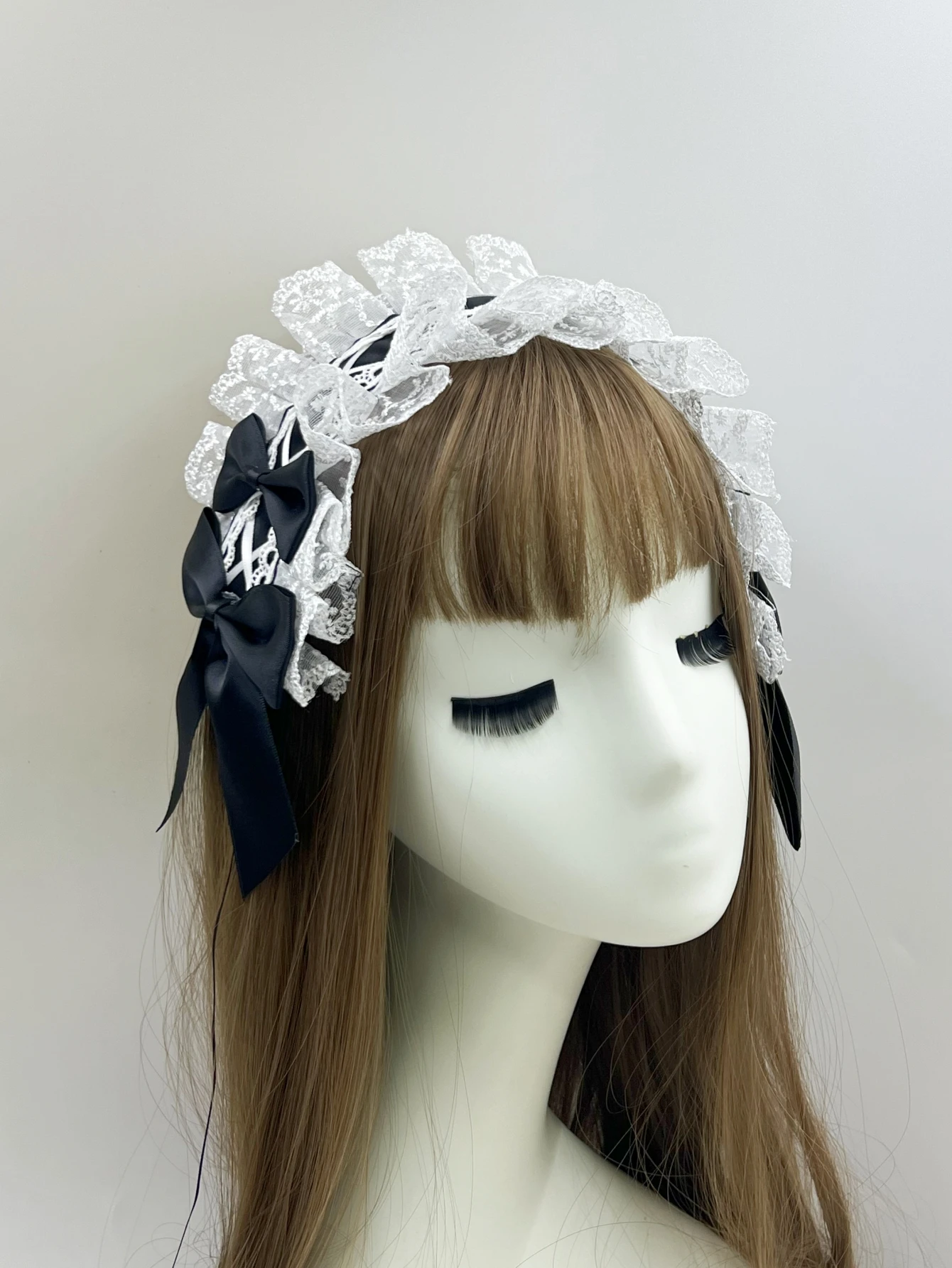 1Pcs 귀여운 Womne 고딕 로리타 머리 장식 메이드 레이스 수제 다목적 헤어 액세서리 코스프레 파티 머리띠 달콤한 머리핀