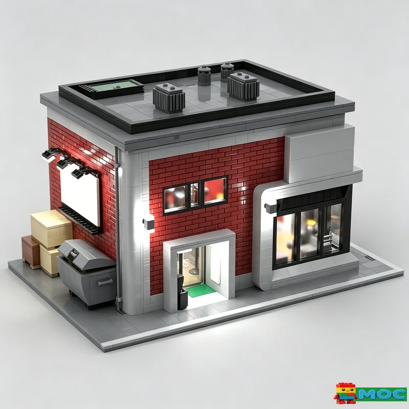 2464PCS Urban City Street View Bar Building MOC Model Custom Puzzle Assembly Building Blocks Educational Toy For Birthday Gifts