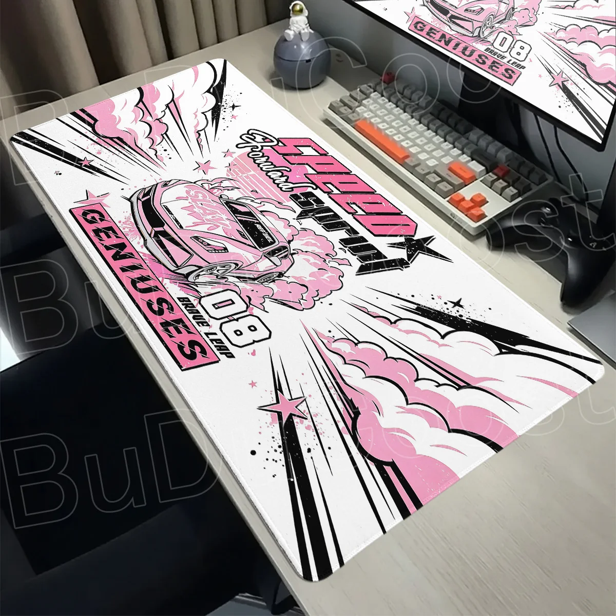 Pc Gaming Pink - 스포츠카 디자인의 핑크색 데스크 패드, 새로운