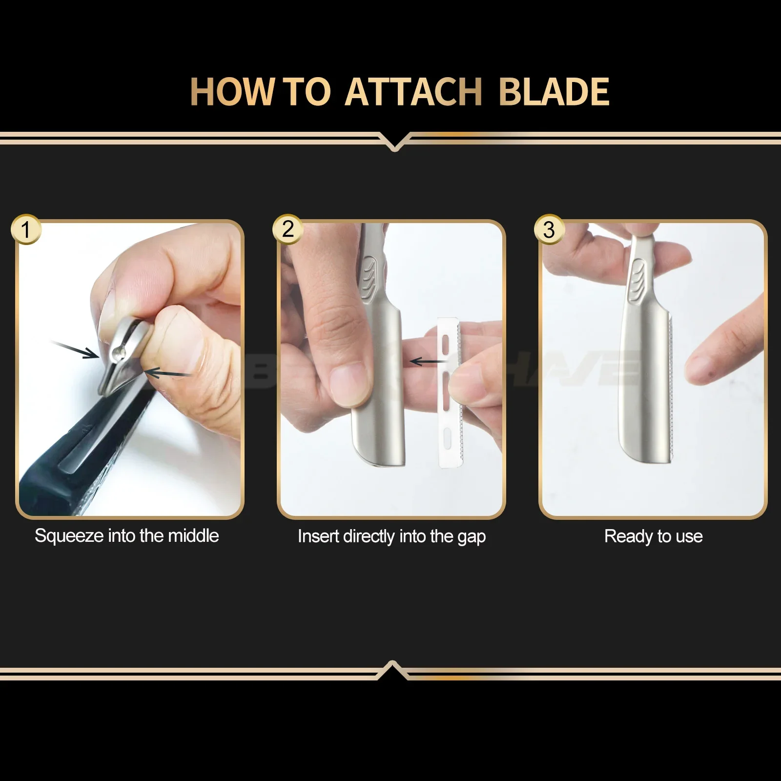 ماكينة حلاقة يدوية احترافية من الفولاذ المقاوم للصدأ ، أدوات تصفيف الشعر لصالون الرجال ، قص الشعر ، الحافة المستقيمة ، حامل السكين