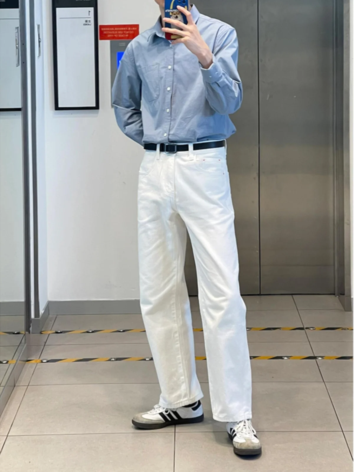 

Американские джинсы-клеш для мужчин, летние, белые, прямые брюки, модный бренд Haome, брюки премиум-класса