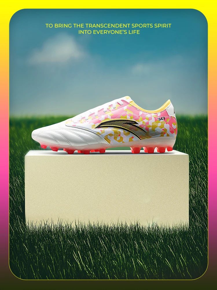 ANTA Men's New MG Short Nail Professional Training Shoes for Competition, Anti Slip Sports Football Shoes