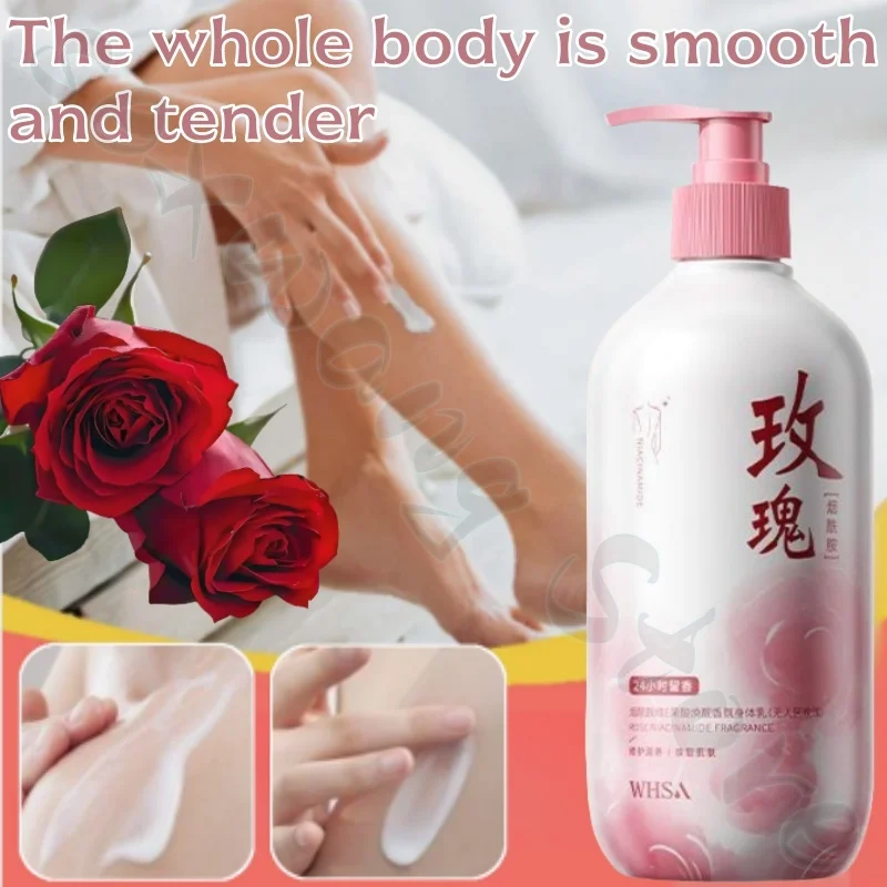 Niacinamide rose body lotion 500ml lasting fragrance and refreshing without greasy moisturizing and rejuvenating skin