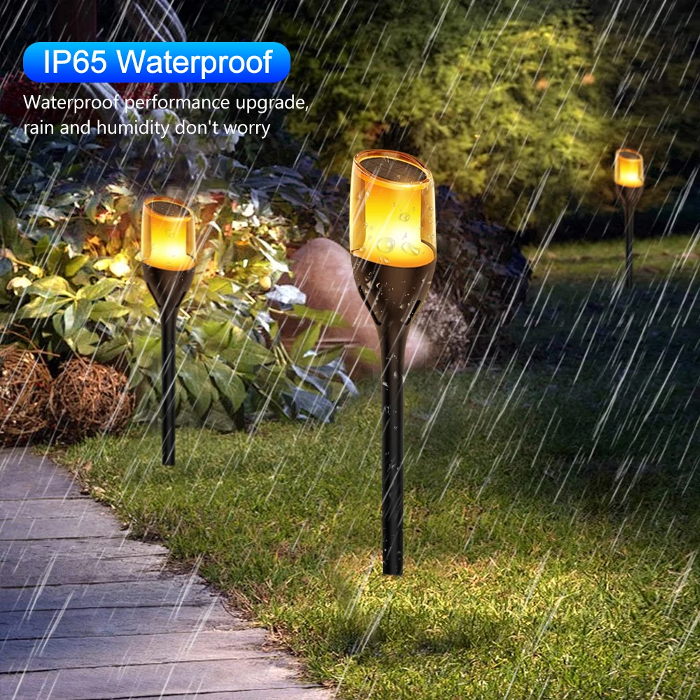 Solar Outdoor Lights Flickering Flame Torch Light IP65 Waterproof Solar Garden Pathway Lights For Outside Patio Path Yard Decor