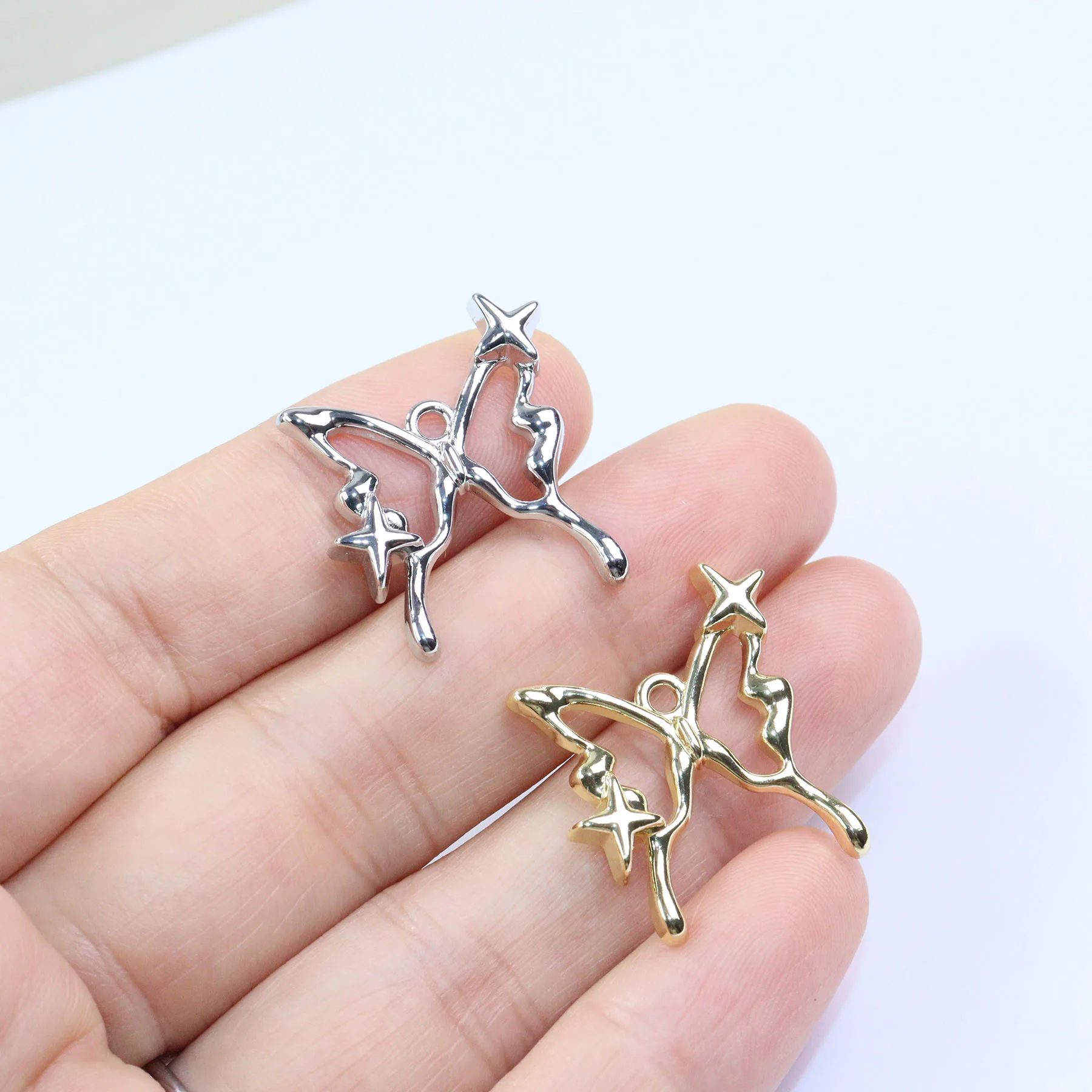 Eruifa 10pcs Lovely Butterfly Zinc Alloy Charms Pendant Women's Jewelry DIY Girl Necklace Bracelet Earrings