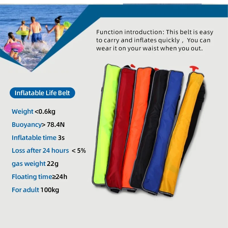 Daiseanuo-Inflatable Life Jacket, PFD Automatic Waist Belt, Flotation Device with Solas Reflective Tapes, Manual Inflatable Belt