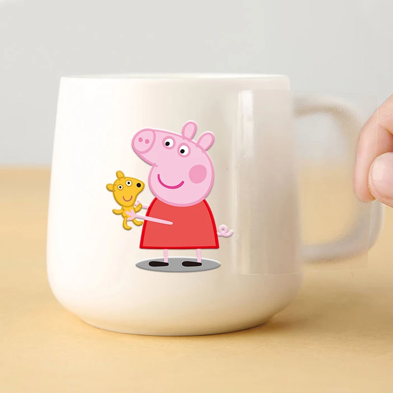Peppas Pig Series UV Transfer Sticker Cute 3D Vinyl Crystal Label Raised Decal Logo Selfadhesive Waterproof for Cup Bottle Gift view 2