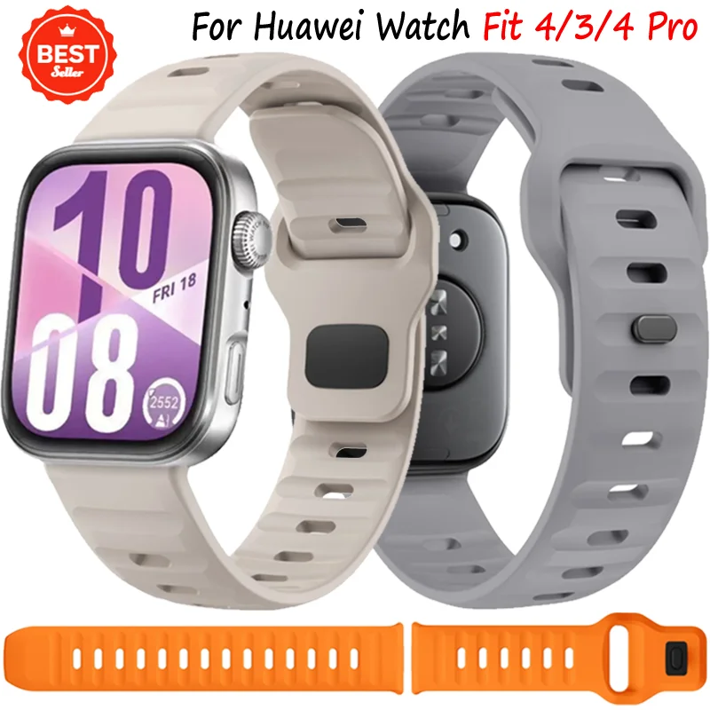 Silikonarmband für Huawei Watch Fit 4/4 Pro, weiches, atmungsaktives, bequemes Sportarmband für Huawei Watch Fit 3 Correa Zubehör