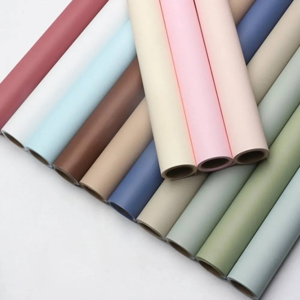 

Бумага для упаковки цветов 57см*10м/рулон, водонепроницаемая матовая однотонная бумага для букетов и подарков