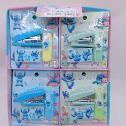 Nieuwe Disney Stitch Mini Nietmachine Set Cartoon Draagbare Nietmachine Met Markeerstift Student Briefpapier Kantoorbenodigdheden Leermiddelen