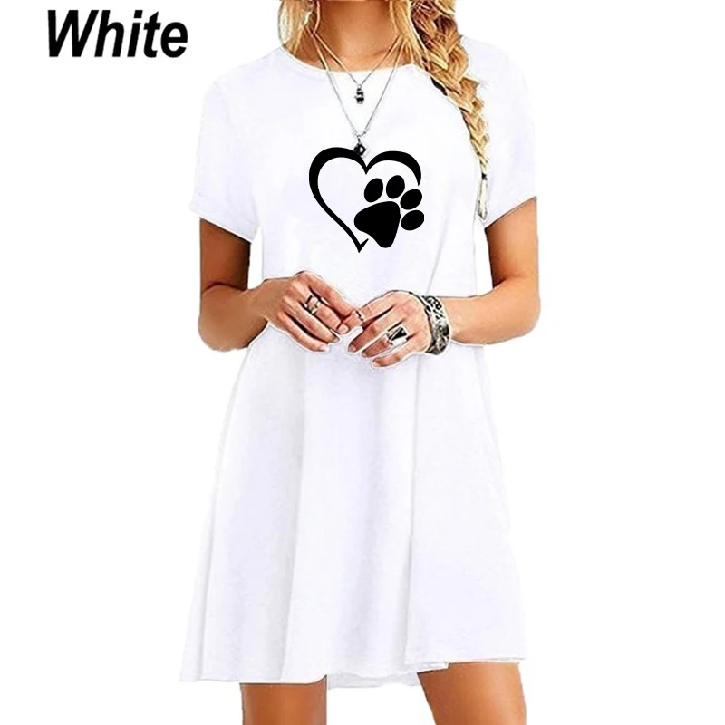 Casual Loose Beach Mini Party Dress T-shirt Long Plus Size Sexy Ladies Dresses Printed Summer Office Short Sleeve Female Clothes