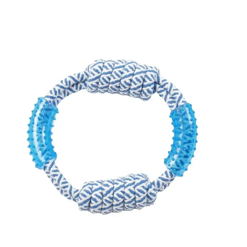 Pet Toy Dog Chew and Teeth Cleaning Durable Bite-Resistant Combo Set TPR Pet Toys, Cotton Rope Toys, Pet Supplies