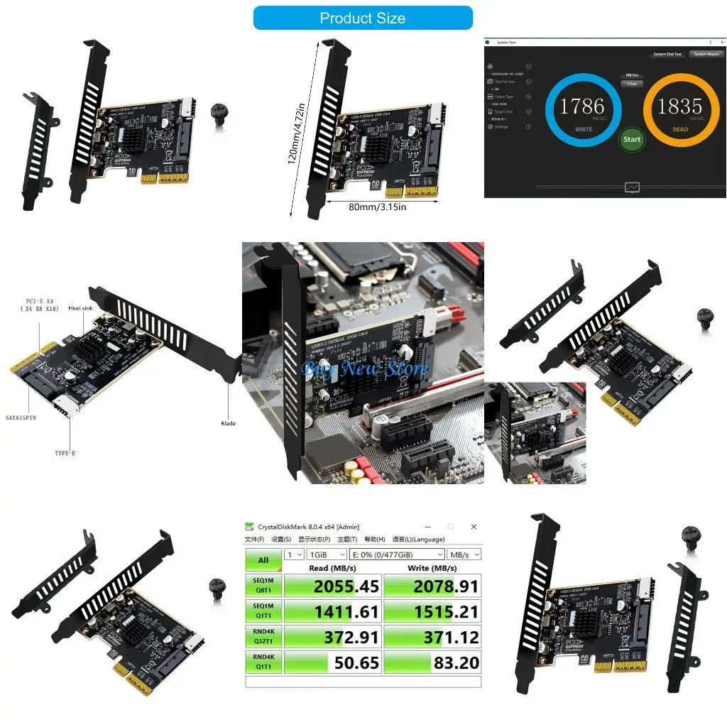 

20CE Fast Speed 20Gbps USB 3.2 Front Panel Expansion Card For PCIExpress 4X Slot