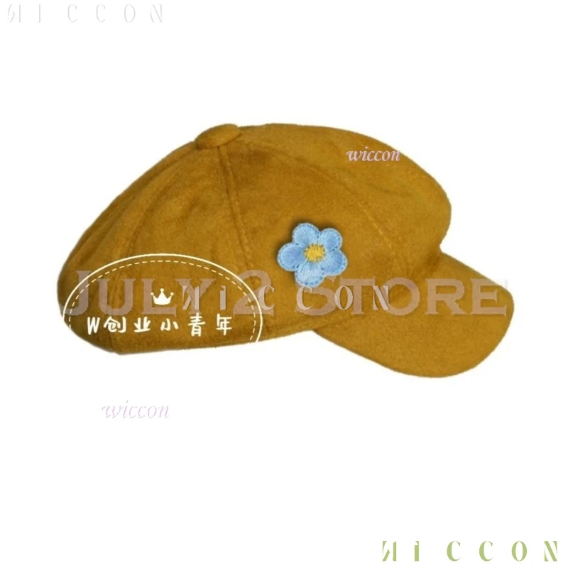 

Кепка цветочного художника «Охотники на демонов» K-Pop Baby Saja, желтая шляпа, карнавальный костюм для мальчиков, парик, наряд для ролевых игр, наряд на Хэллоуин, экспокационный наряд