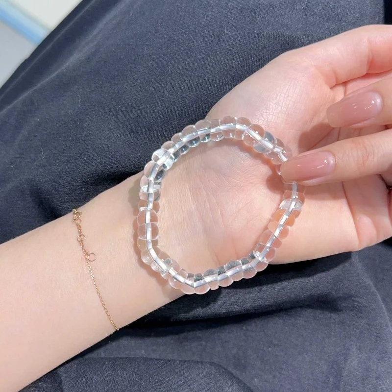 Natural White Large Intestine Couple Style Fashion Hand-twisted Jewelry Single Circle Bracelet