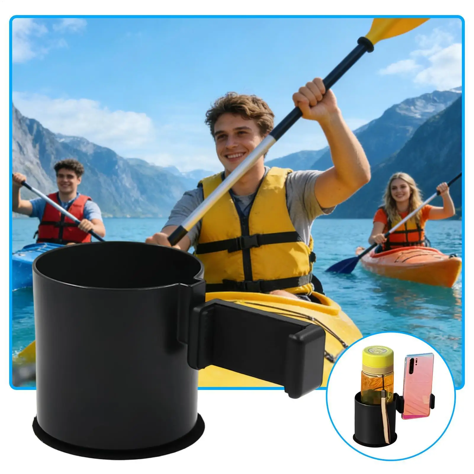 

Paddle Board Bottle Phone Holder, Adhesive Waterproof Mount Bracket, Practical Accessory for Canoe Marine Adult Water Sports